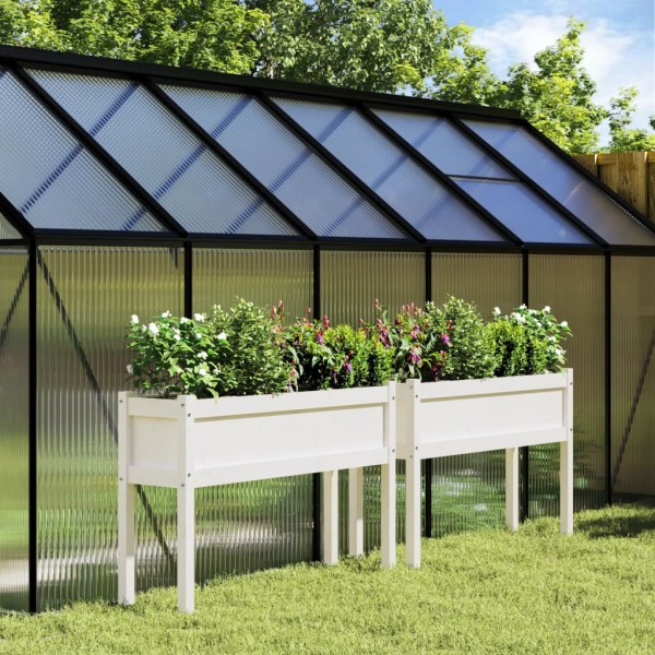 Garden beds with legs, 2pcs., white, pine array