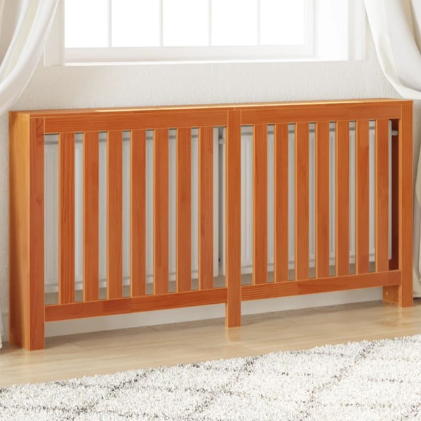 Radiator covering, wax brown, 169x19x84cm, pine