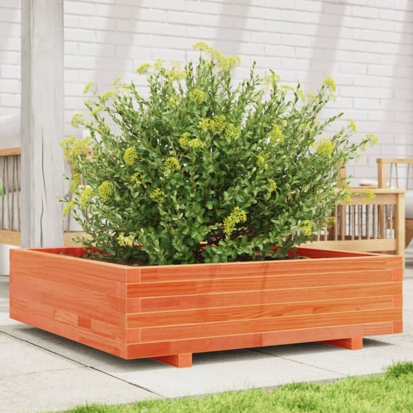 Garden trough, wax brown, 90x90x26,5cm, pine mast
