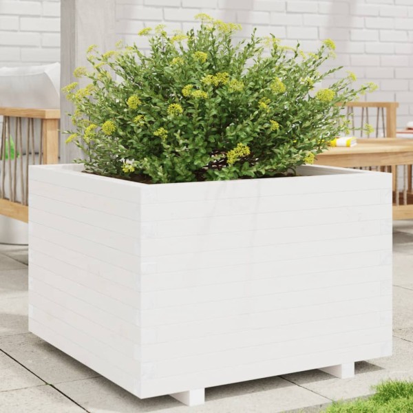 Garden bed, white, 70x70x49,5cm, pine wood array