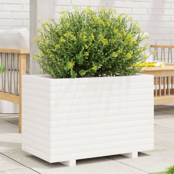 Garden bed, white, 70x40x49,5cm, pine wood array