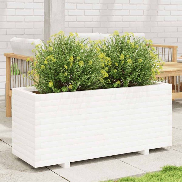 Garden bed, white, 110x40x49,5cm, pine wood array