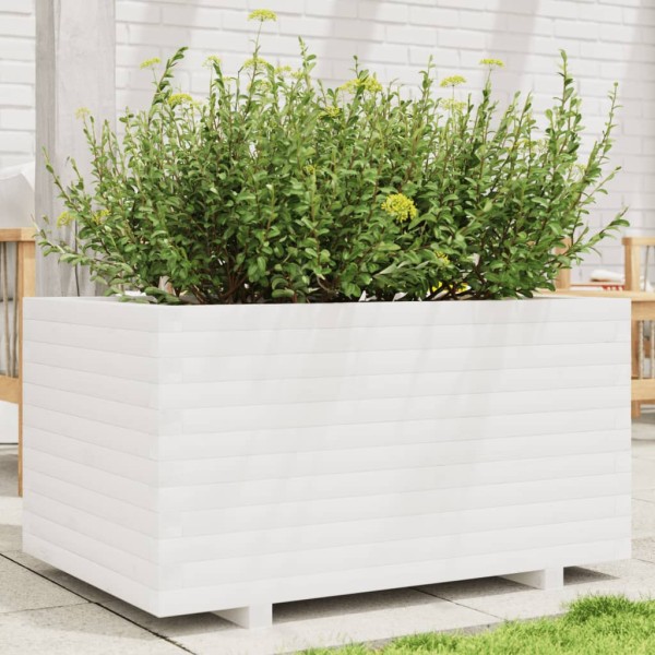 Garden bed, white, 90x60x49,5cm, pine wood array