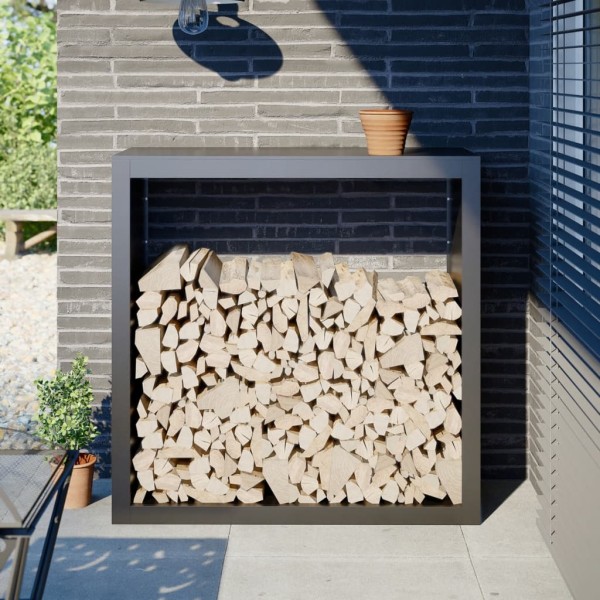 Stand for firewood, anthracite color, 100x40x100cm, steel