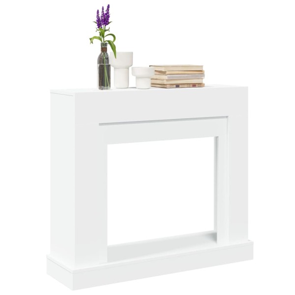 Fireplace, White, 100x30x87,5cm, recycled wood
