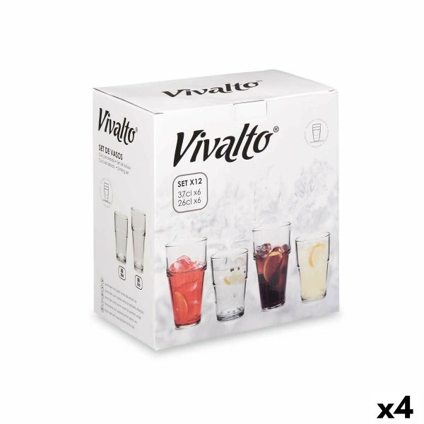 Klaaside komplekt Vivalto S12176/BHA Läbipaistev Klaas 260 ml 370 ml (4 Ühikut)