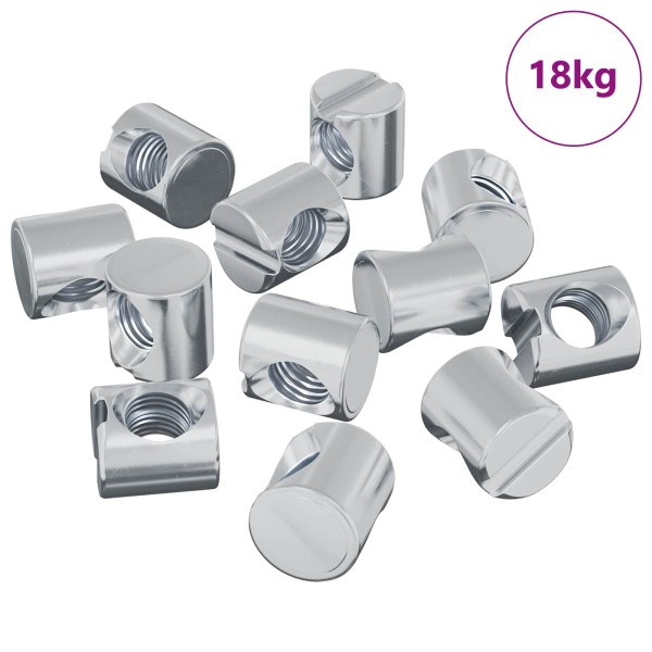 Cylinder nuts 4500 pcs Silver M6 x 12 mm Metal