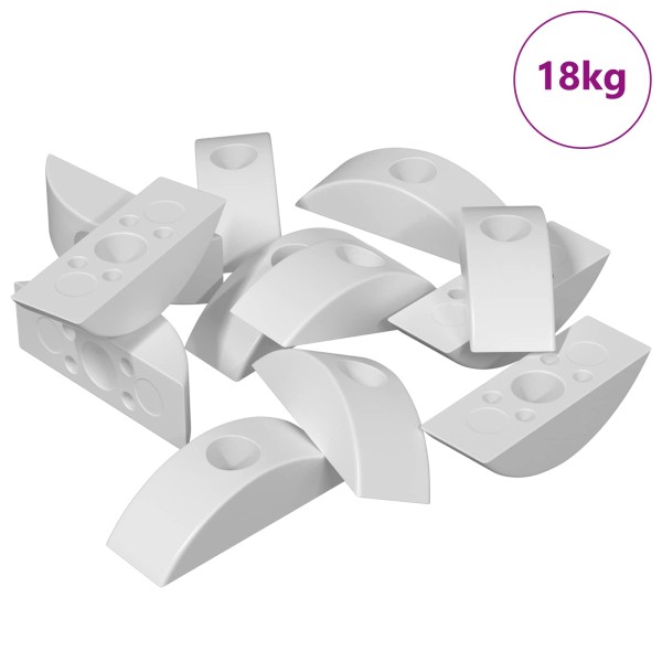 Crescent washers 18 pcs White M6 Polypropylene