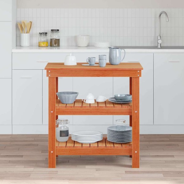 Desktop Wax Brown 78,5 x 50 x 80 cm Solid pine wood