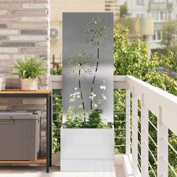 Garden Privacy screen Flower Silver 50 x 140 cm