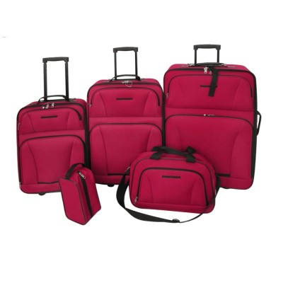 5 parts travel suitcases, red