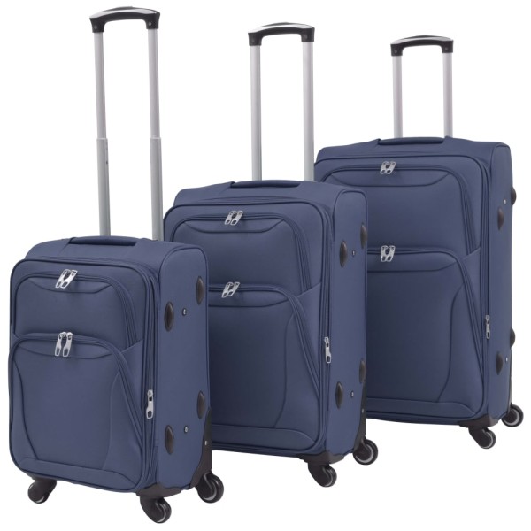 Soft suitcase set, 3pcs., dark blue