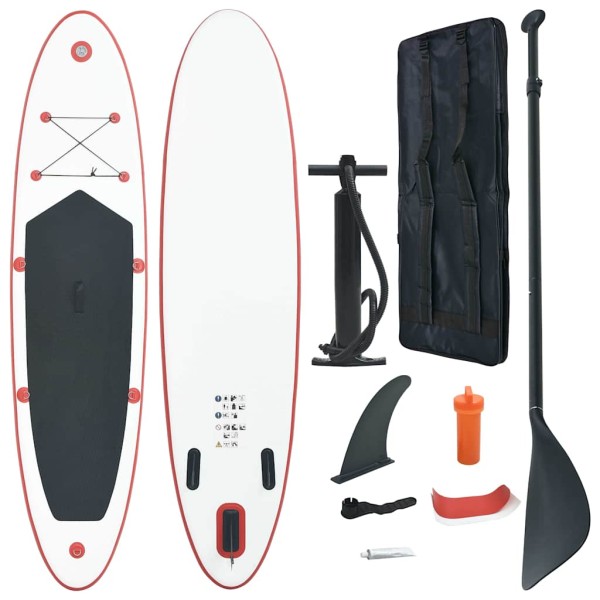 Inflatable paddle set, red and white
