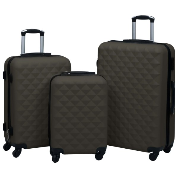 Lagaminos set, 3pcs., anthracite color, ABS, solid body