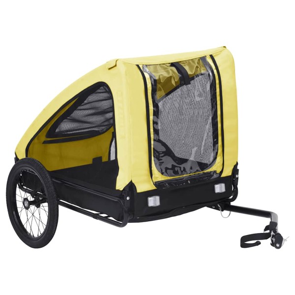 Bicycle trailer for pets, yellow and black