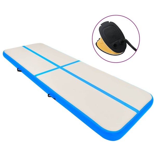 Inflatable gymnastics mat, blue, 300x100x20cm, PVC