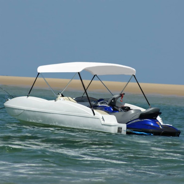 Bimini top roof, white, 150x120x110cm, 2 arc frame