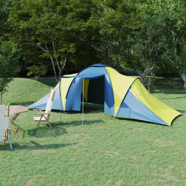 Camping tent, blue and yellow, 6 places
