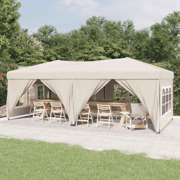 Tempered tent with side walls, creamy, 3x6m