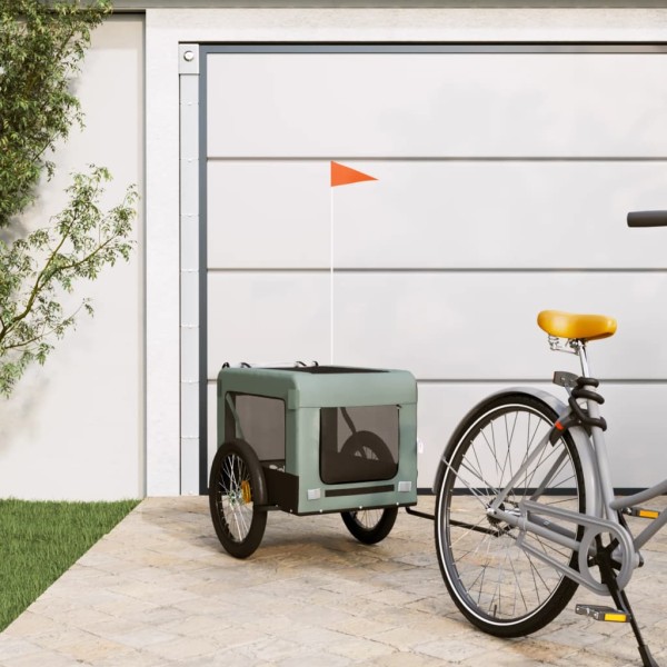 Bike trailer for pets, gray / black, fabric / iron