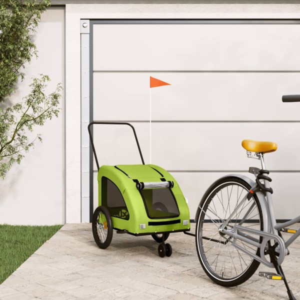 Bike trailer for pets, green, oxford fabric / iron