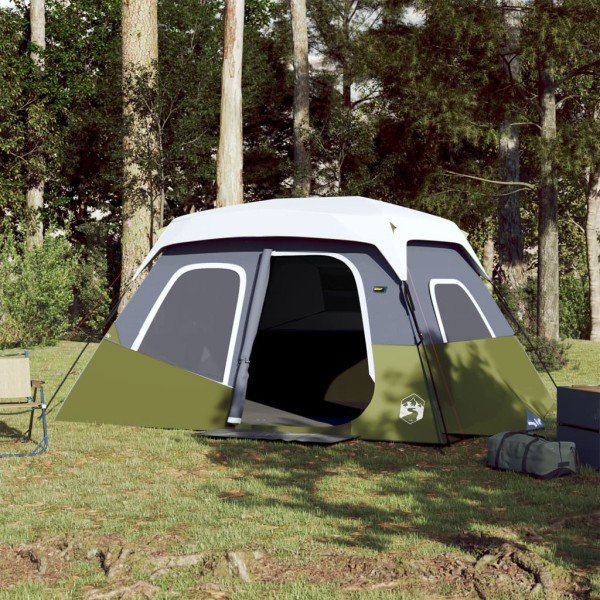 Family tent with LED, green, hexagon, fast release