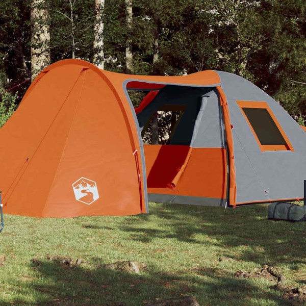 Family tent, orange, hexagon, dome