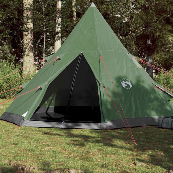 Camping tent, green, quadruple, typical design