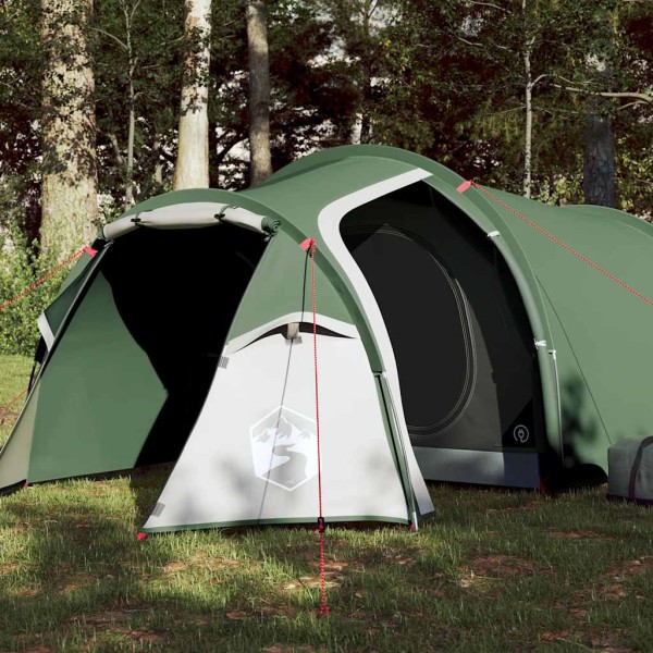 Camping tent, green, triple, tunnel
