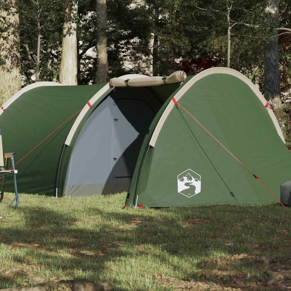 Camping tent, green, quadruple, tunnel