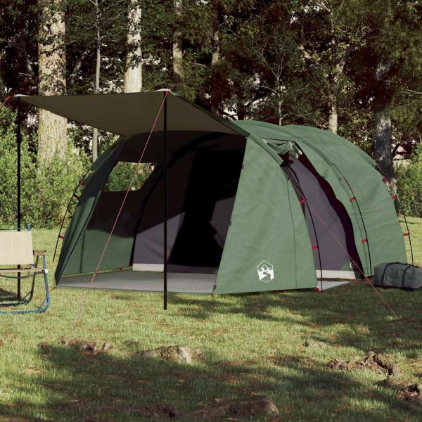 Camping tent, green, quadruple, tunnel