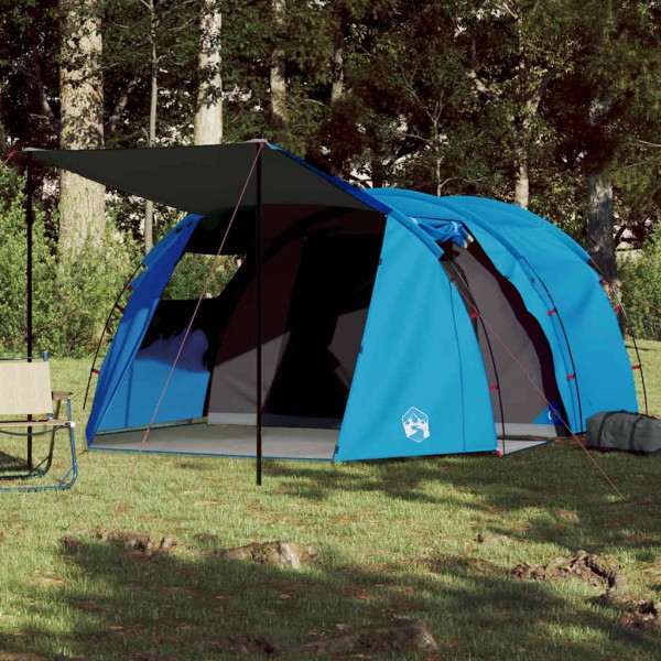 Camping tent, blue, quadruple, tunnel