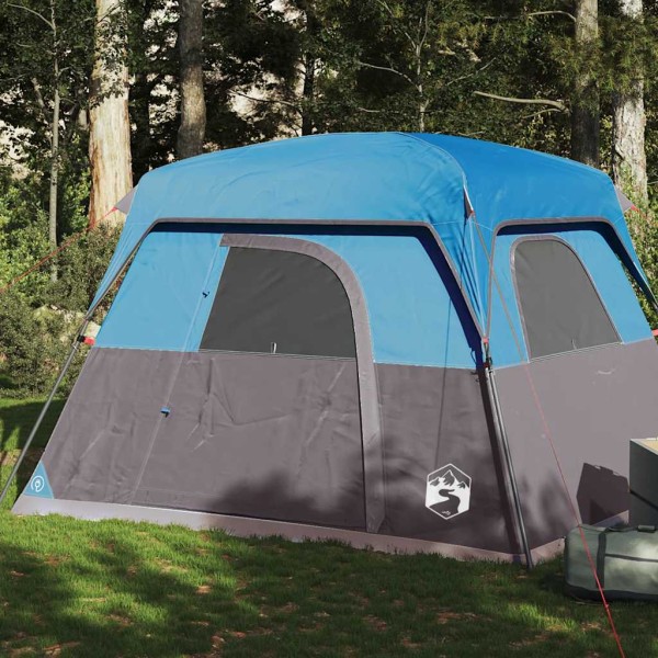 Camping tent, blue, quadruple, waterproof