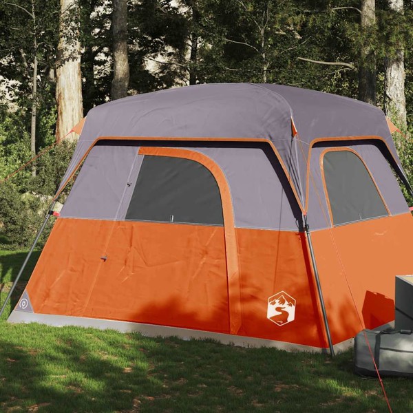 Camping tent, orange, quadruple, waterproof