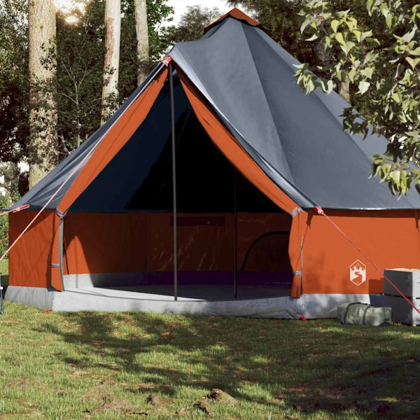 Šeimos palapinė, pilka ir oranžinė, 10 vietų, tipi