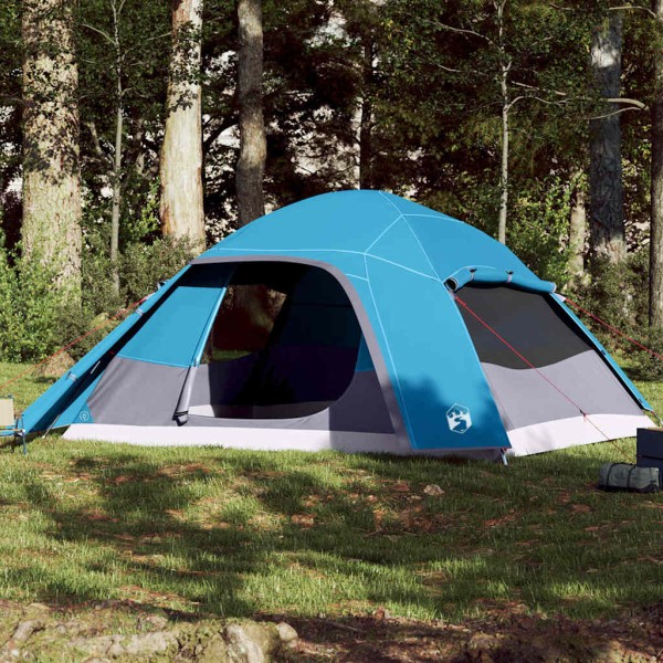 Family tent, blue, hexagon, dome