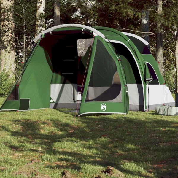 Camping tent, green, quadruple, tunnel