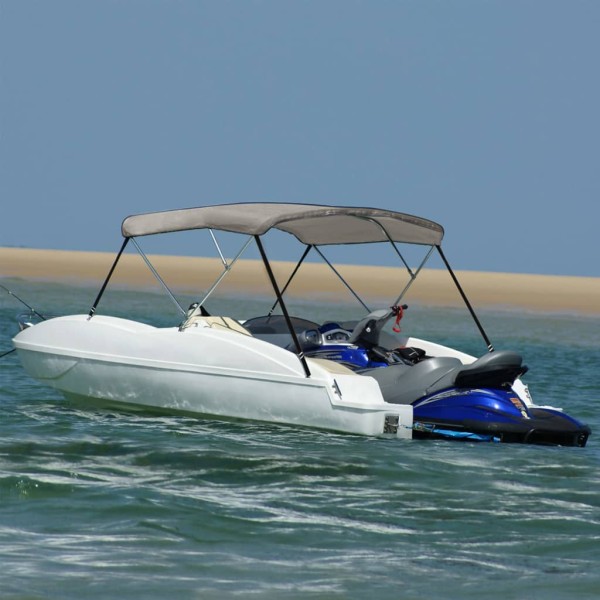 Bimini top roof, grey, 183x140x137 cm, 3 arc frame