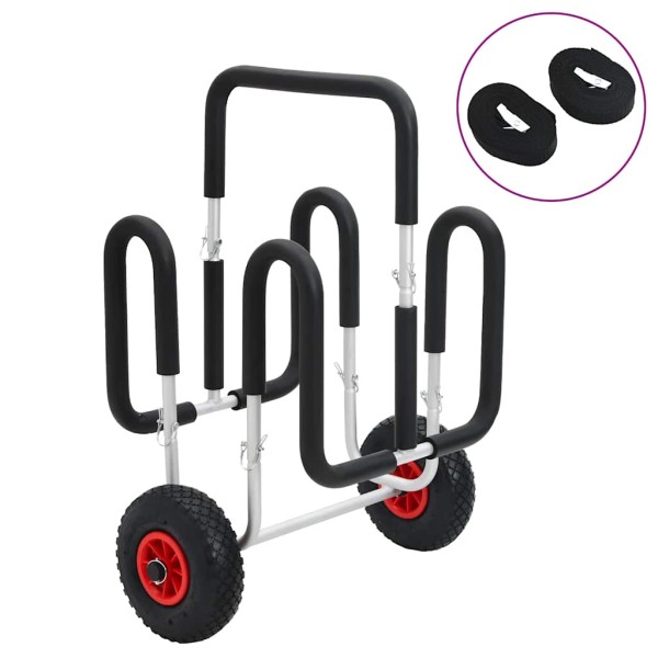 SUP vežimėlis 2 banglentėms, aliuminis, 90 kg