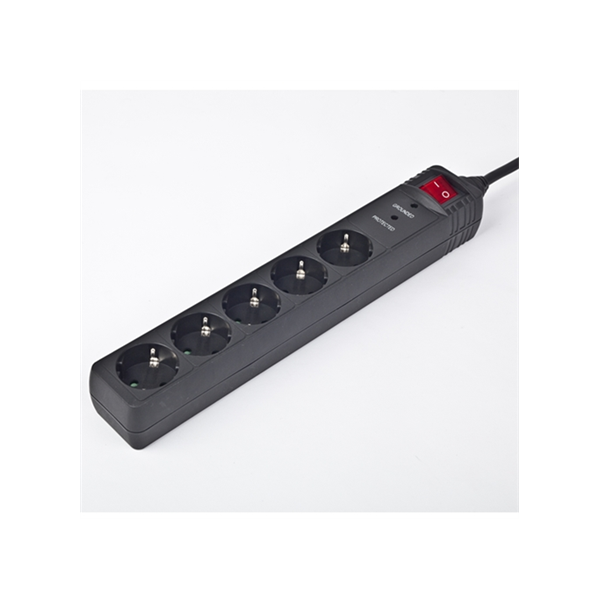 Surge Protector SPG5-C-10/ 3 m/ 5 Sockets/ Black