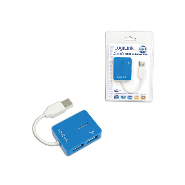 Logilink | USB 2.0 Hub 4-Port, Smile, Blue