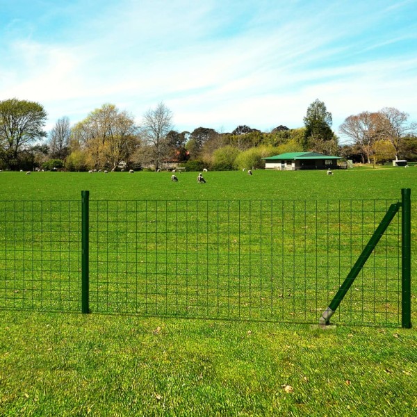Euro fence set, green, 10x1m, steel