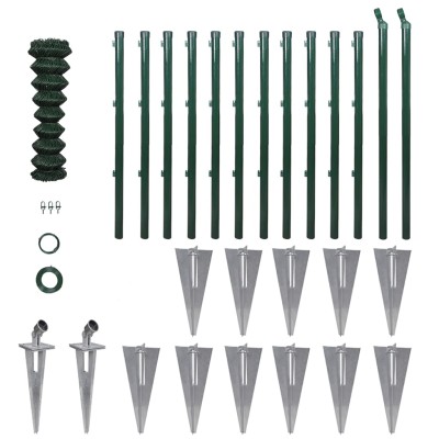 Mesh fence with posts,...