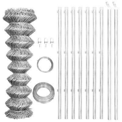 Mesh fence with posts,...