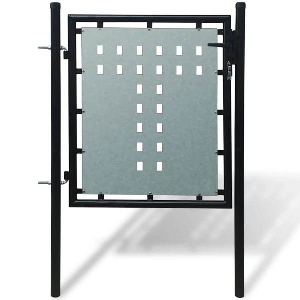 Black single door fence gate, 100x100 cm