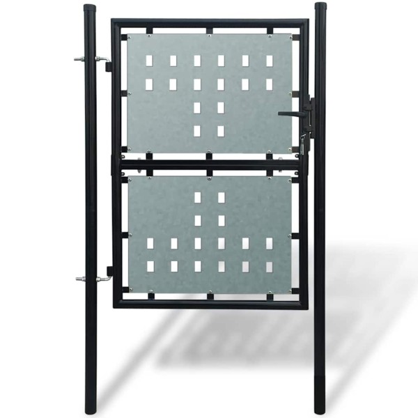 Black single door fence gate, 100x150 cm
