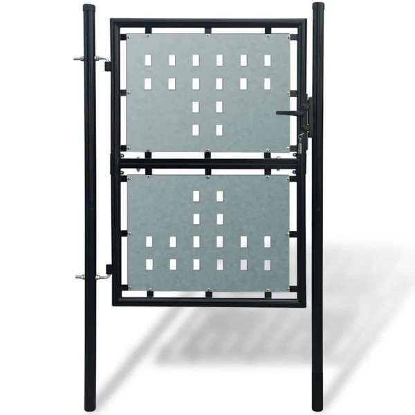 Black single door fence gate, 100x200 cm
