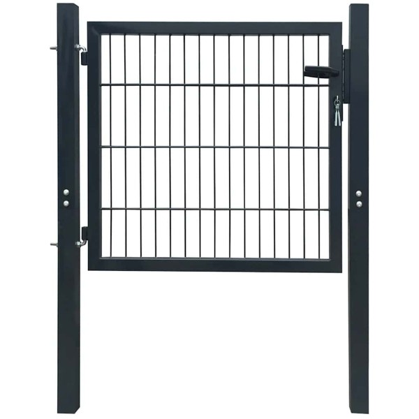 2D fence gate (single), anthracite gray, 100x80 cm