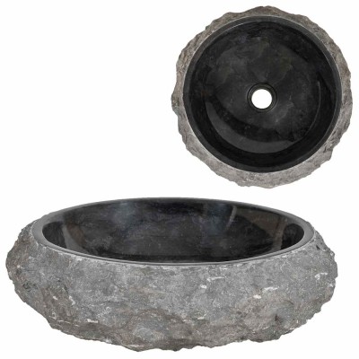 Sink, black, 45x12cm, marble