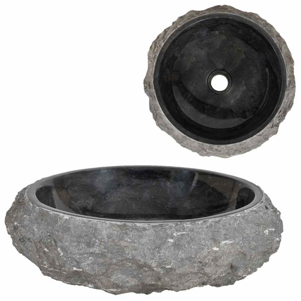 Sink, black, 45x12cm, marble